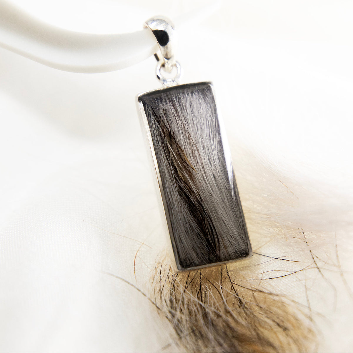Pet hair memorial necklace used for preserving fur