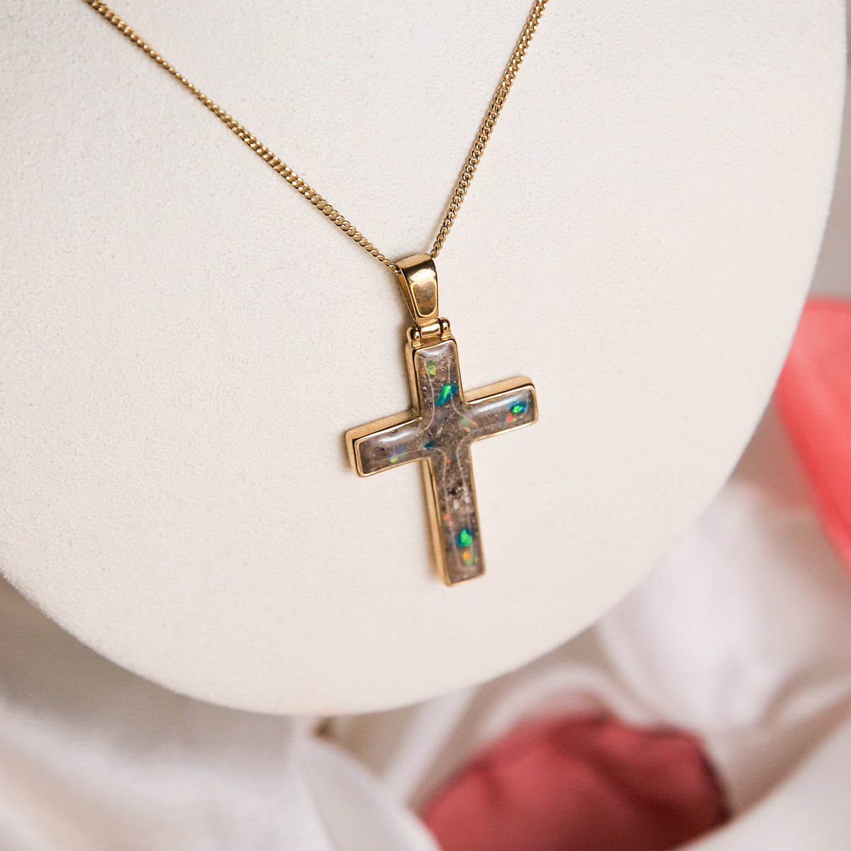 9ct Gold Ashes Cross Necklace