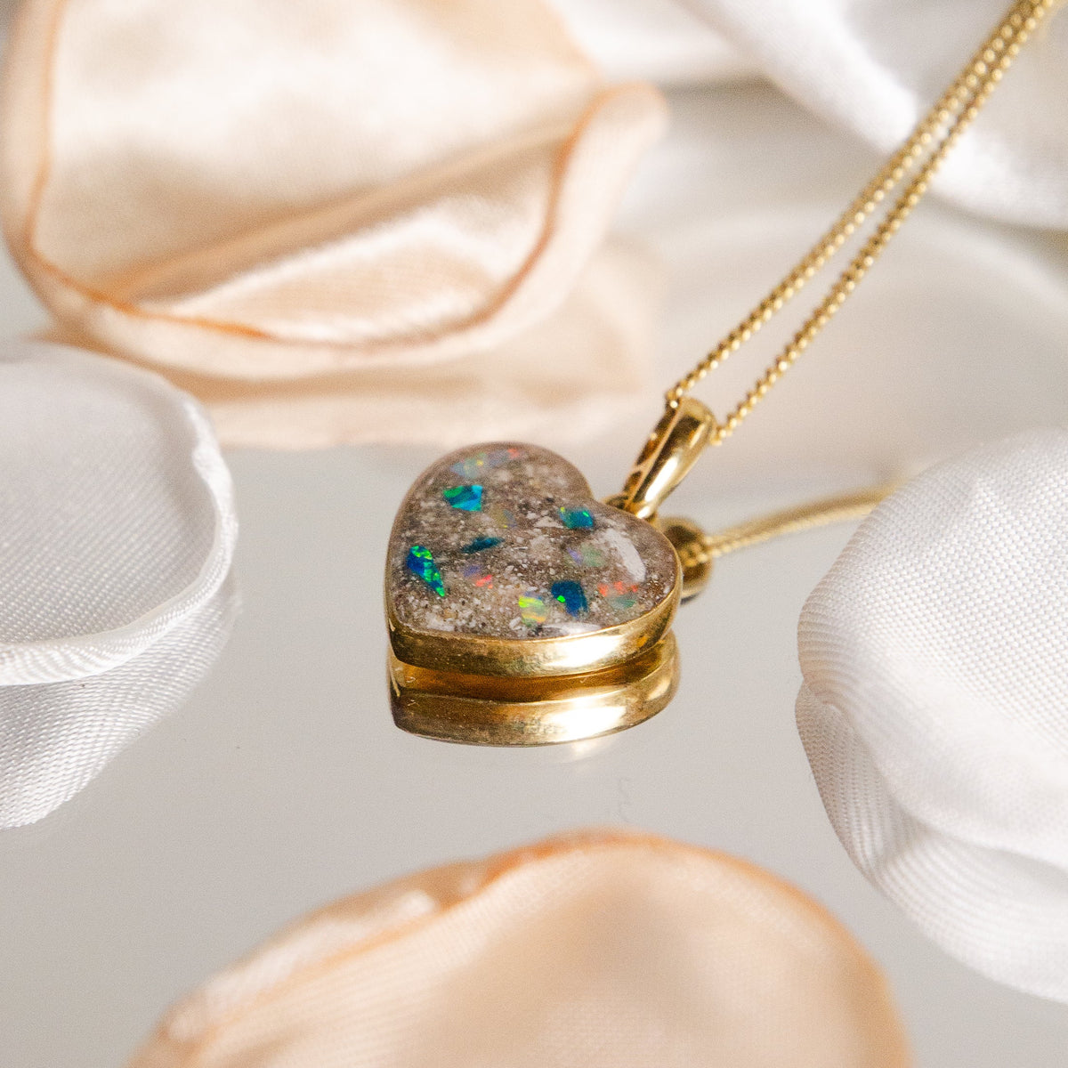 9ct Gold Cross Cremation Ashes Necklace shown from another angle