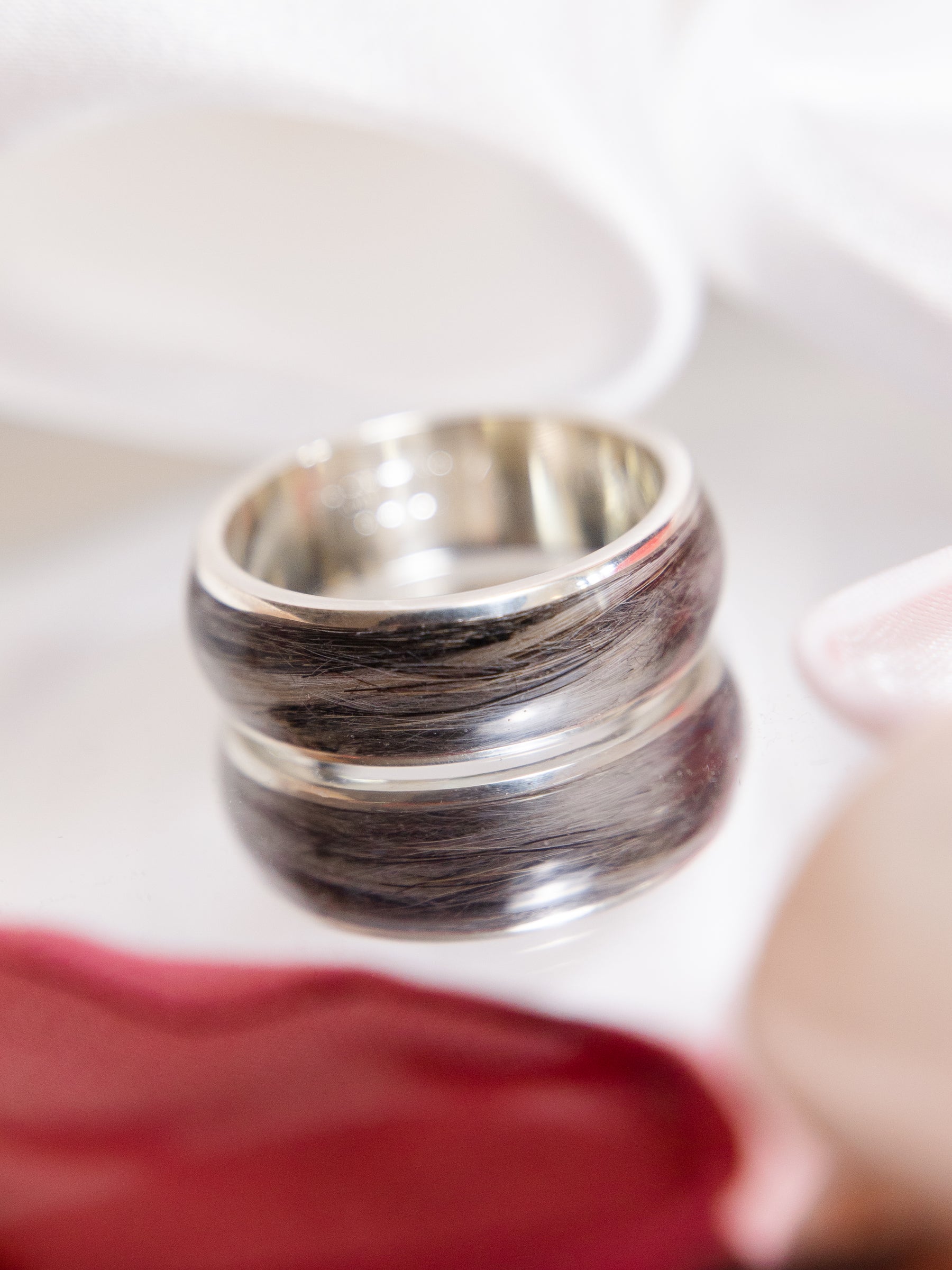 Pet Hair Keepsake Ring, Sterling Silver (Made using your pet’s hair)