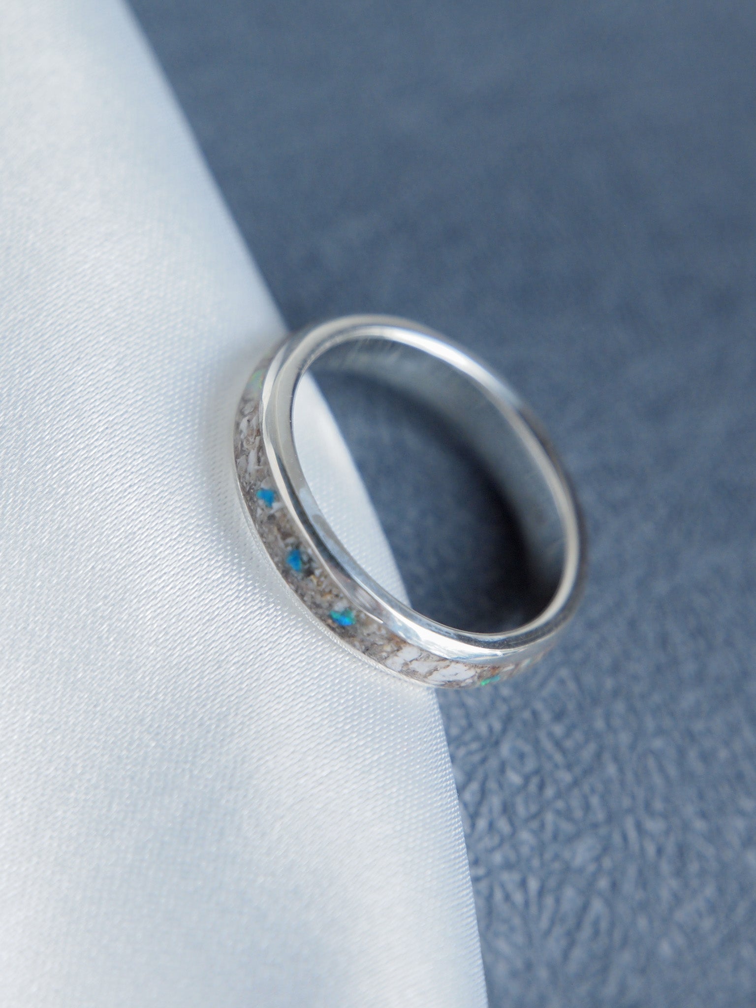 Ashes Keepsake Ring, Sterling Silver (Made with ashes)