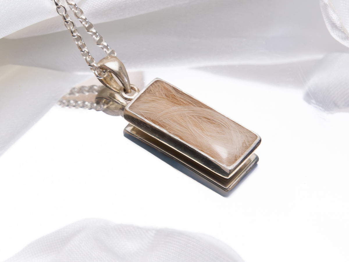 Sterling Silver Pet Hair Pendant Necklace