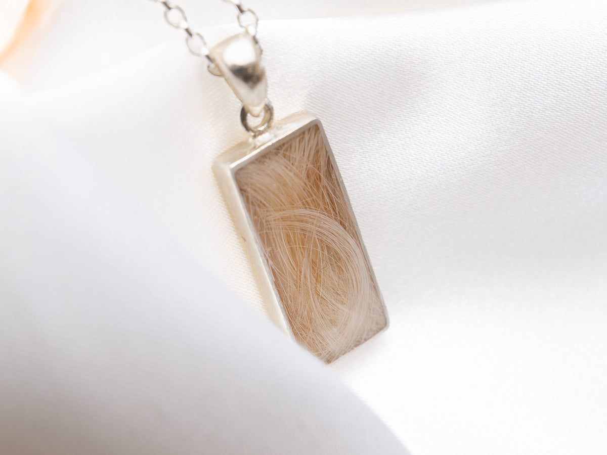 Sterling Silver Pet Hair Pendant Necklace