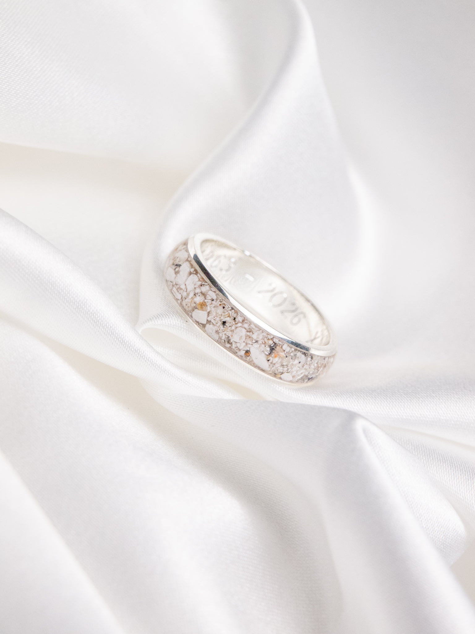 Ashes Keepsake Ring, Sterling Silver (Made with ashes)