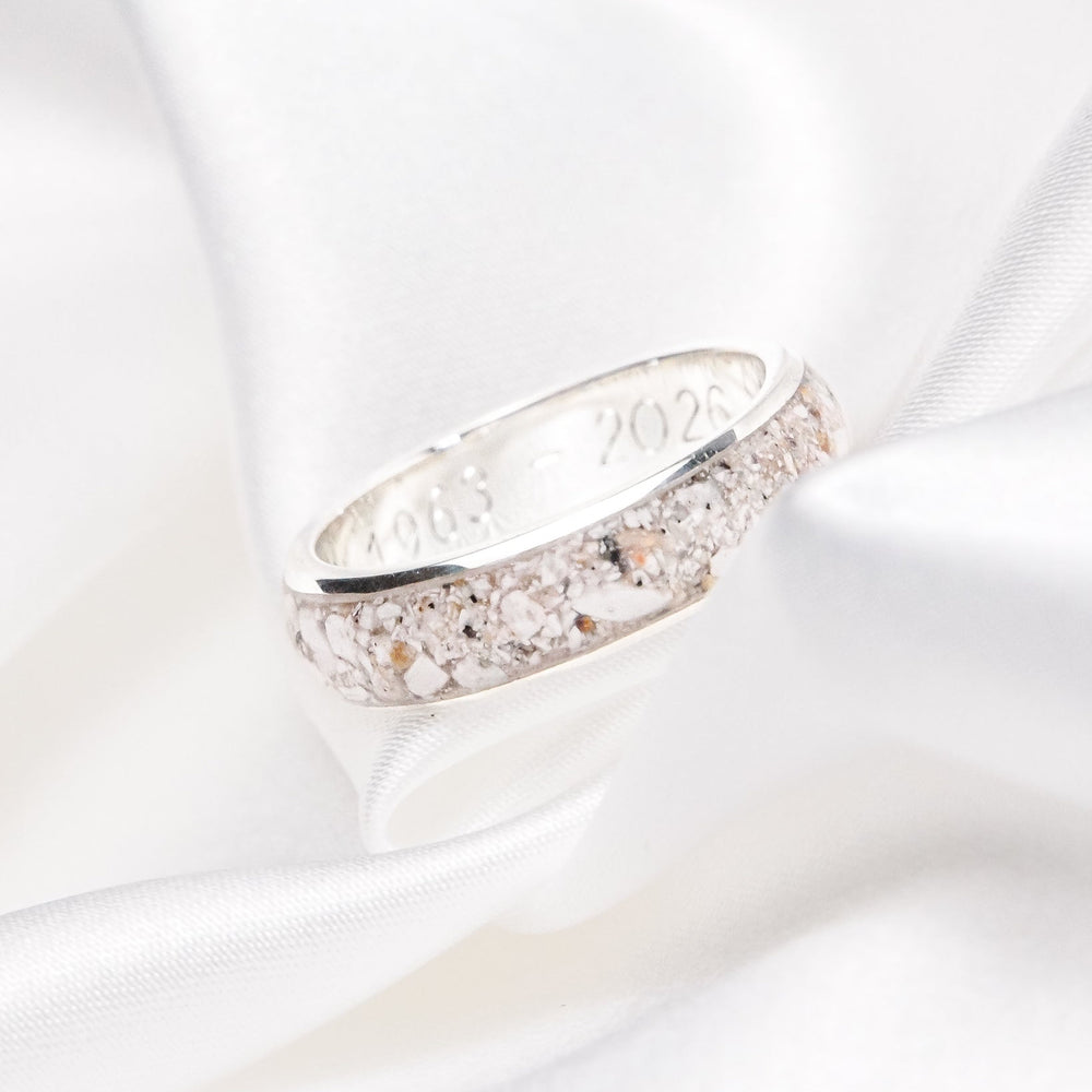Ashes Keepsake Ring, Sterling Silver (Made with ashes)