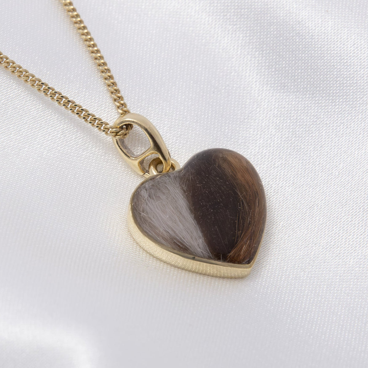 9ct Gold Pet Hair Heart Necklace