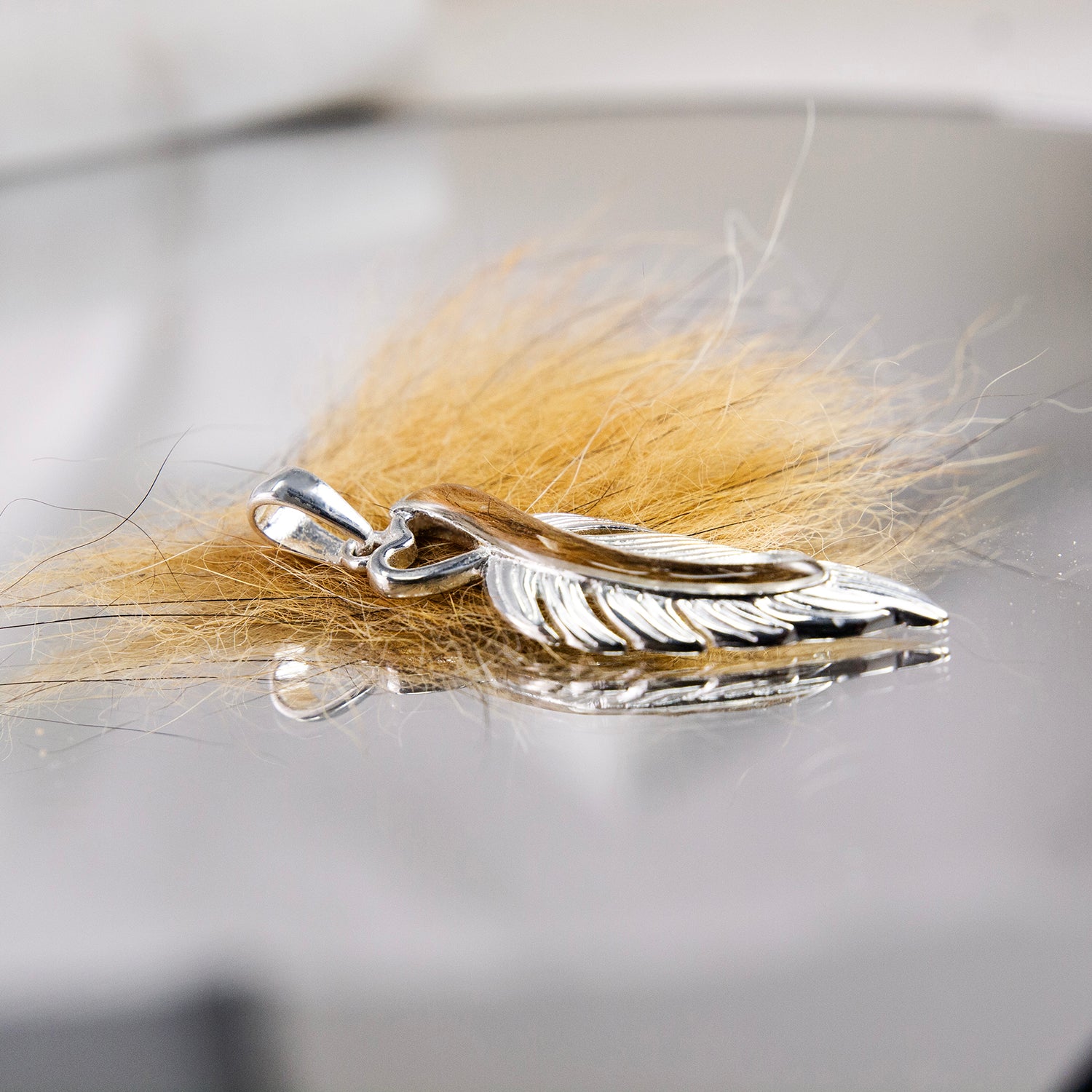 Pet Hair Feather Pendant Necklace – Fur & Forever