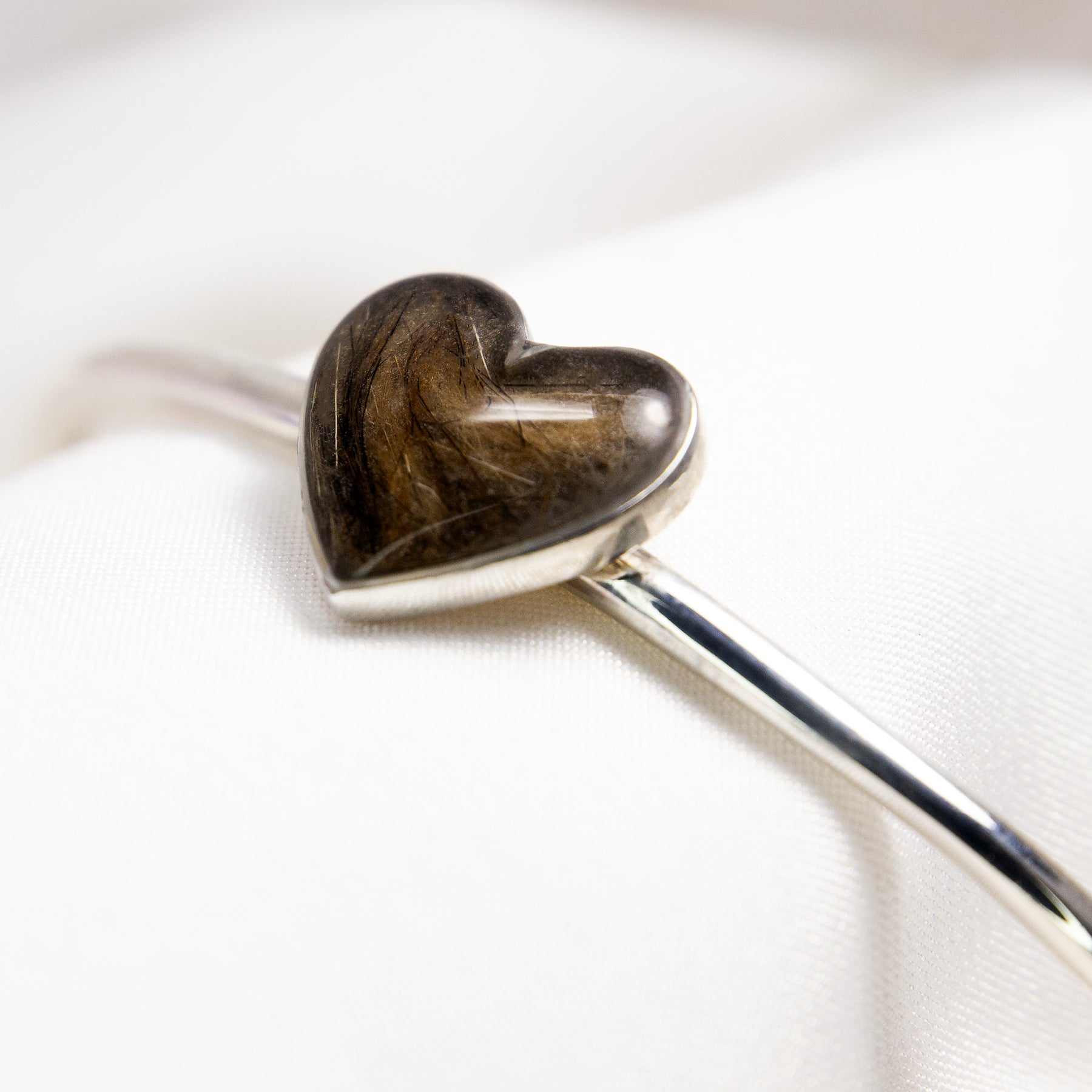 Pet Hair Heart Bangle, Sterling Silver product photo 5
