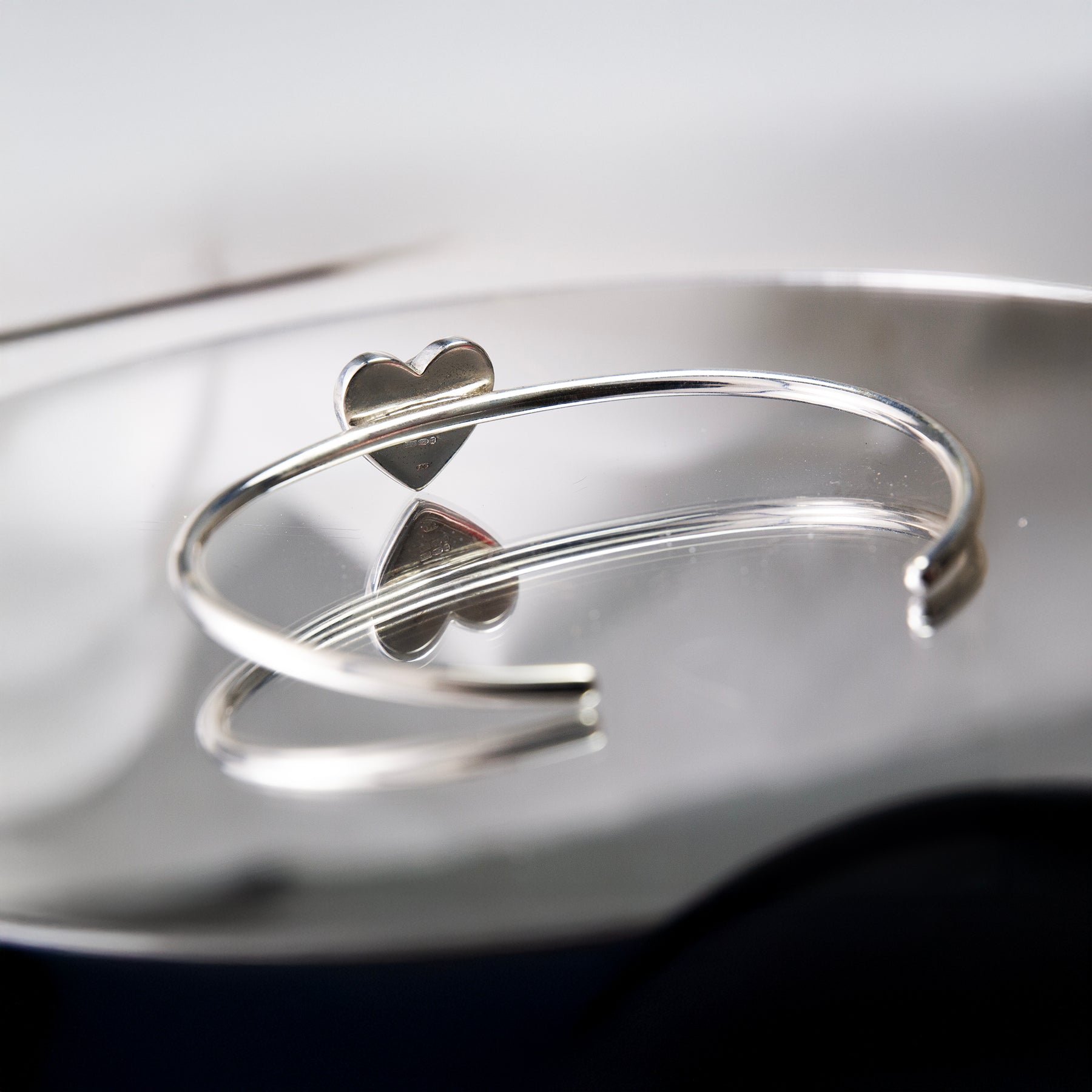 Pet Hair Heart Bangle, Sterling Silver product photo 8