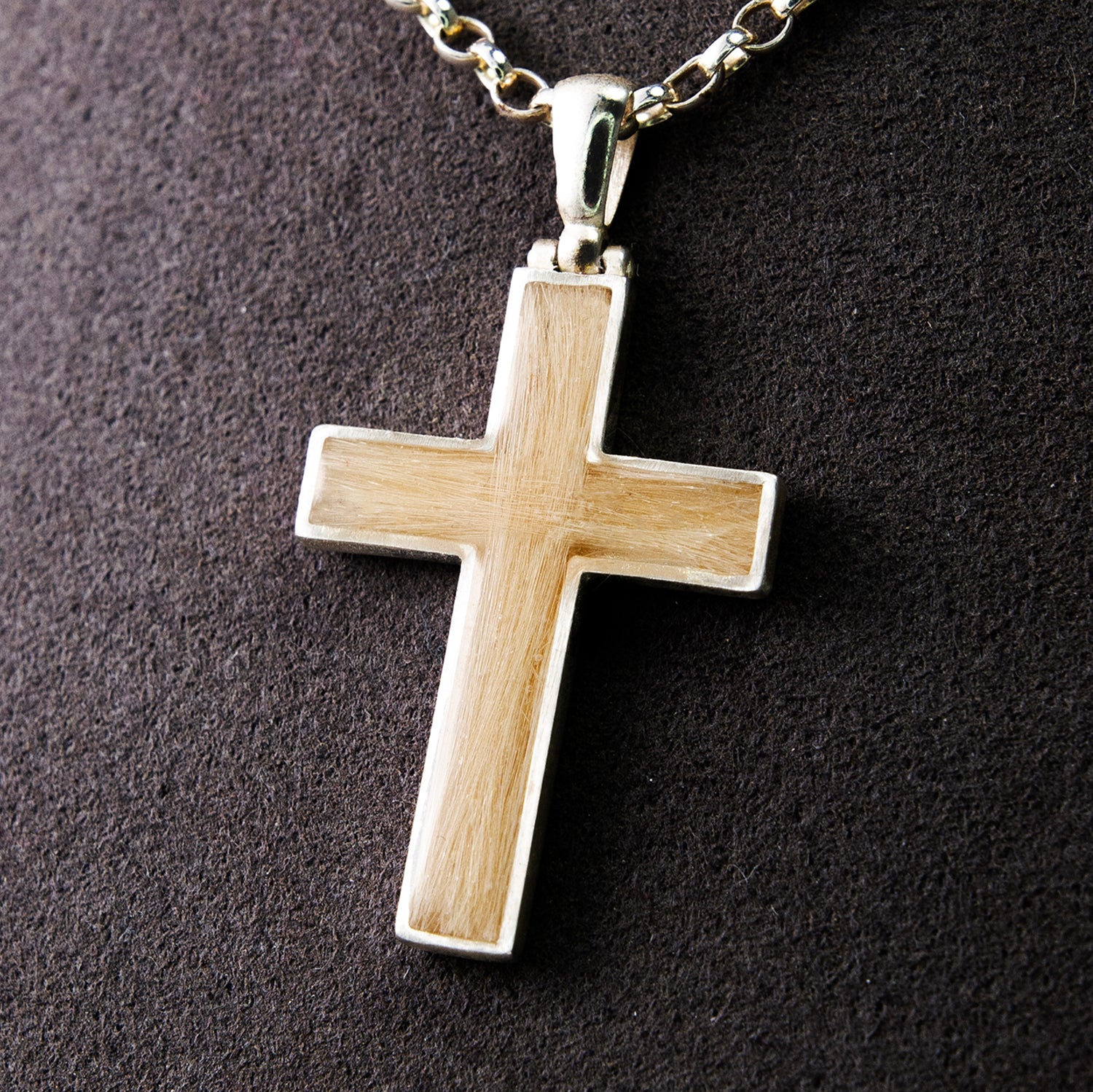 Pet Hair Cross Pendant Necklace, Sterling Silver product photo 8 for pet memorial jewellery