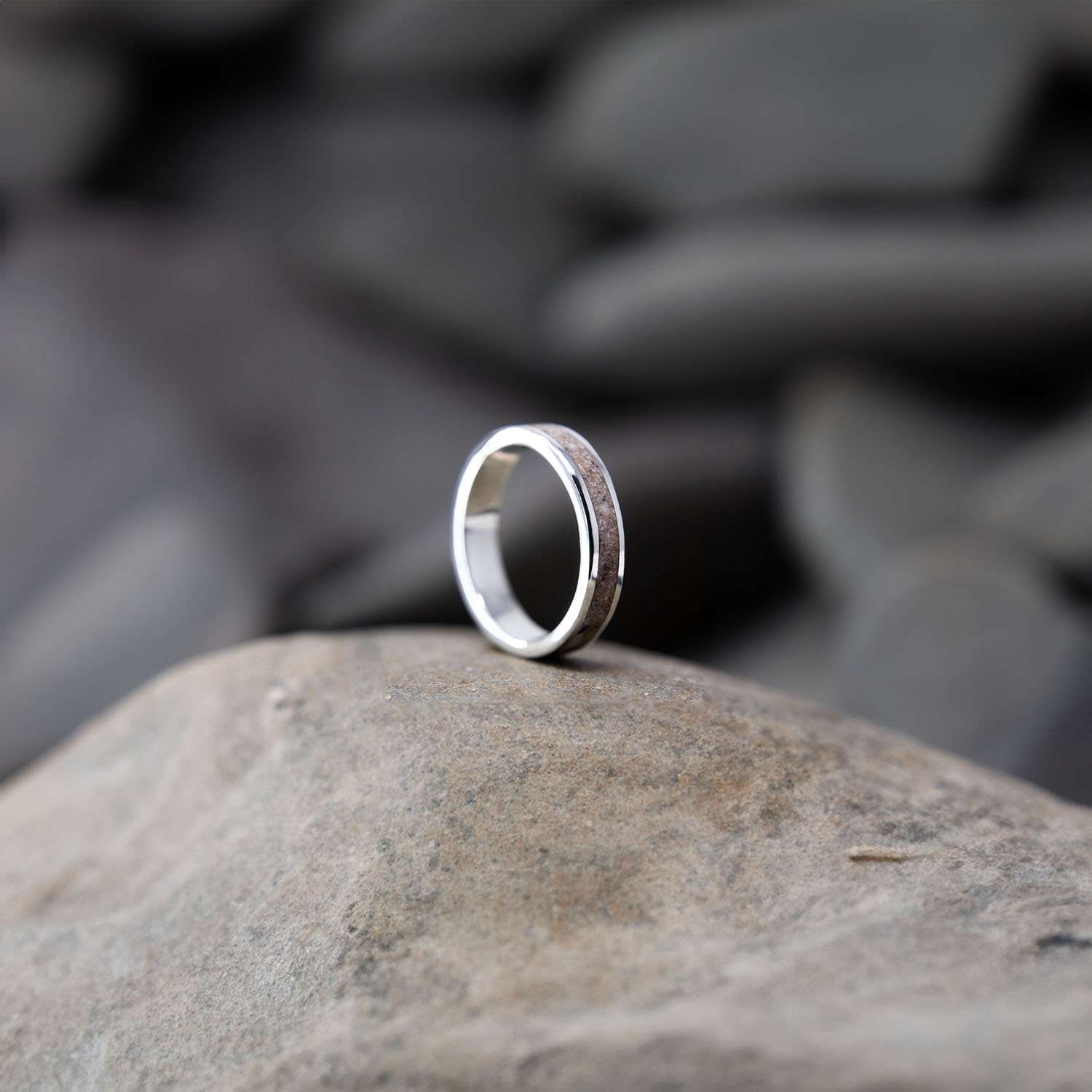 Ashes Keepsake Ring, Sterling Silver shown from another angle