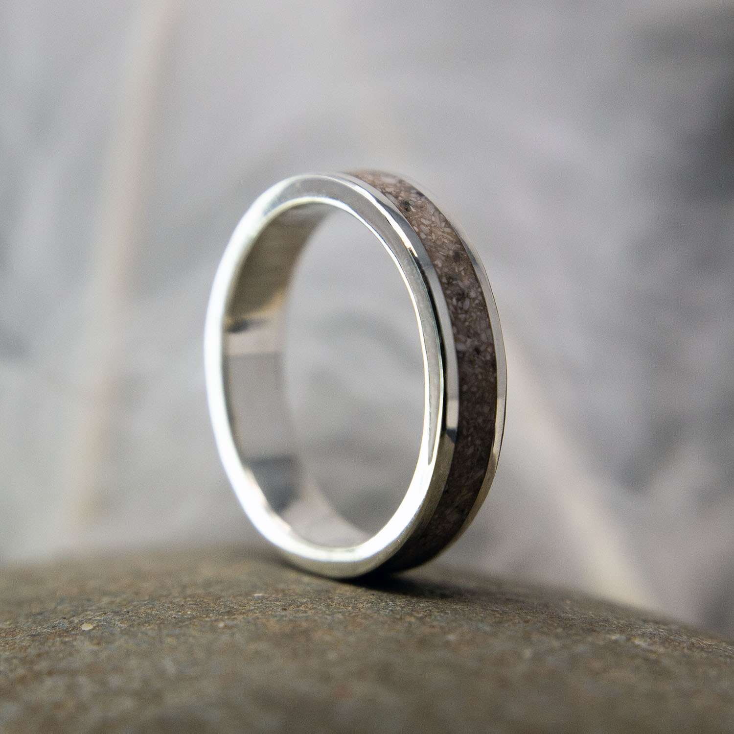 Ashes Keepsake Ring, Sterling Silver handmade jewellery detail