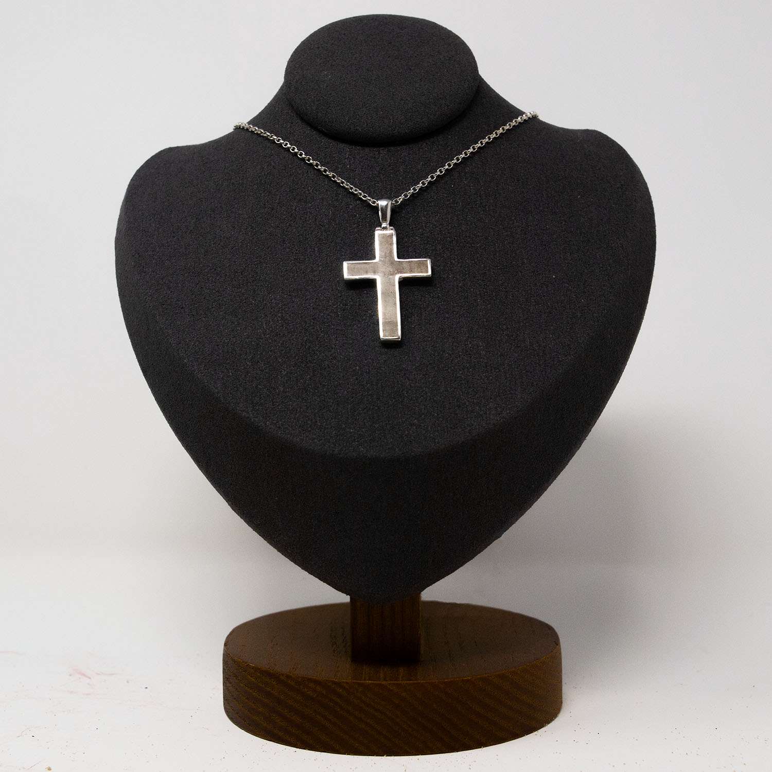 Ashes Cross Necklace, Sterling Silver handmade jewellery detail