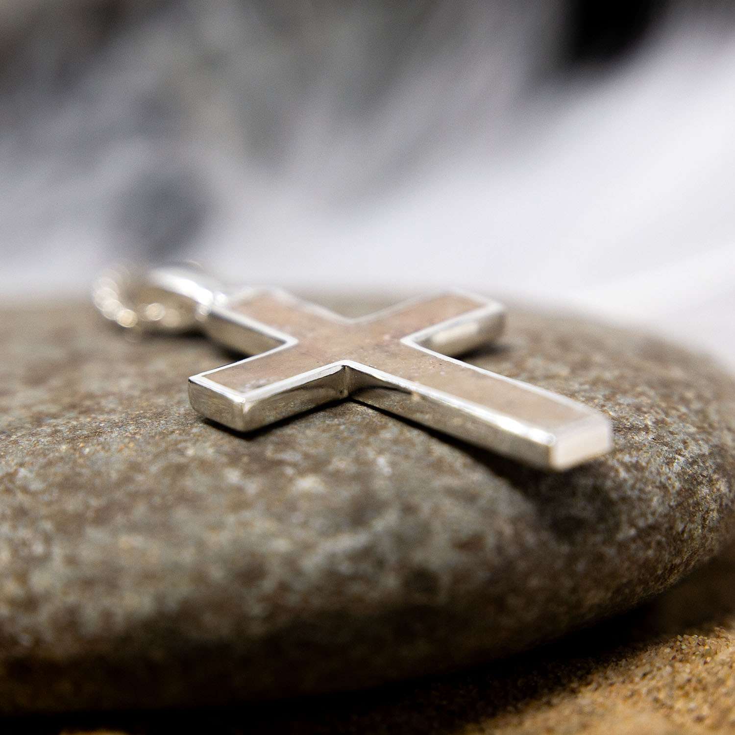 Ashes Cross Necklace, Sterling Silver product photo 6