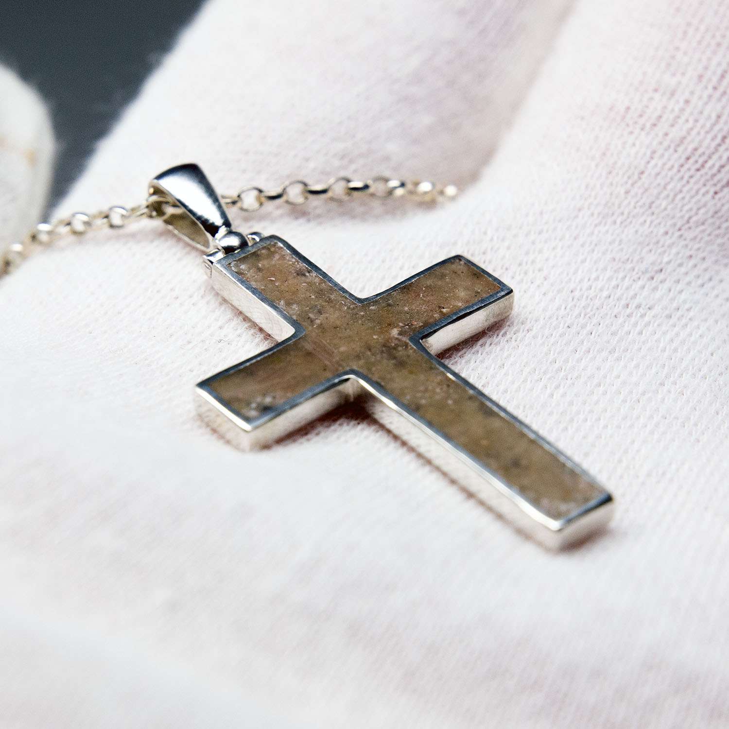 Ashes Cross Necklace, Sterling Silver product photo 5