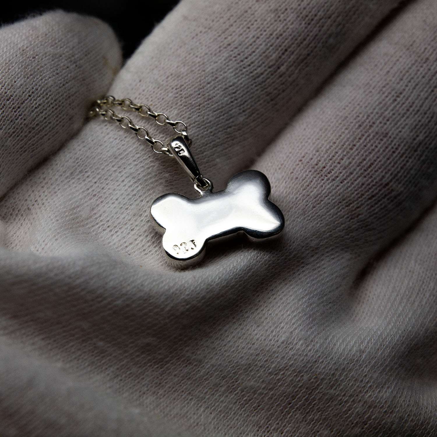 Ashes Dog Bone Necklace, Sterling Silver product photo 5