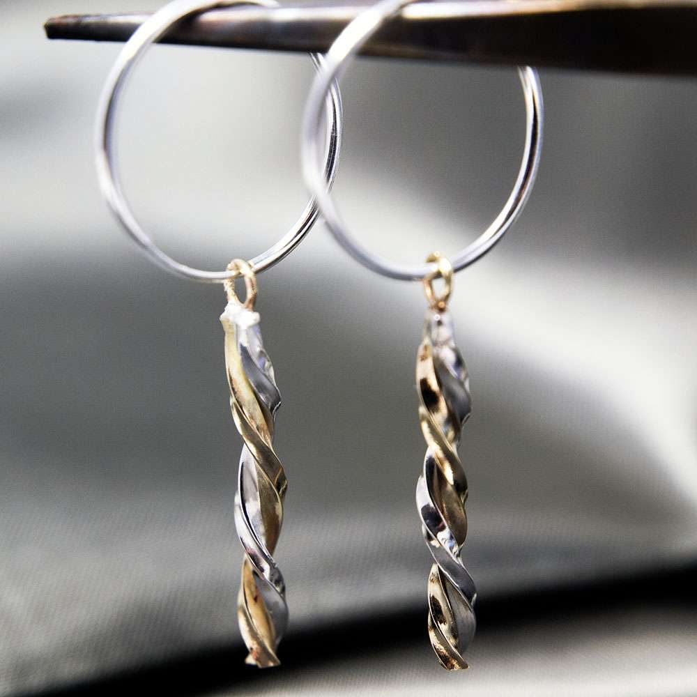 Gold and Silver Spiralled Earrings - Fur & Forever