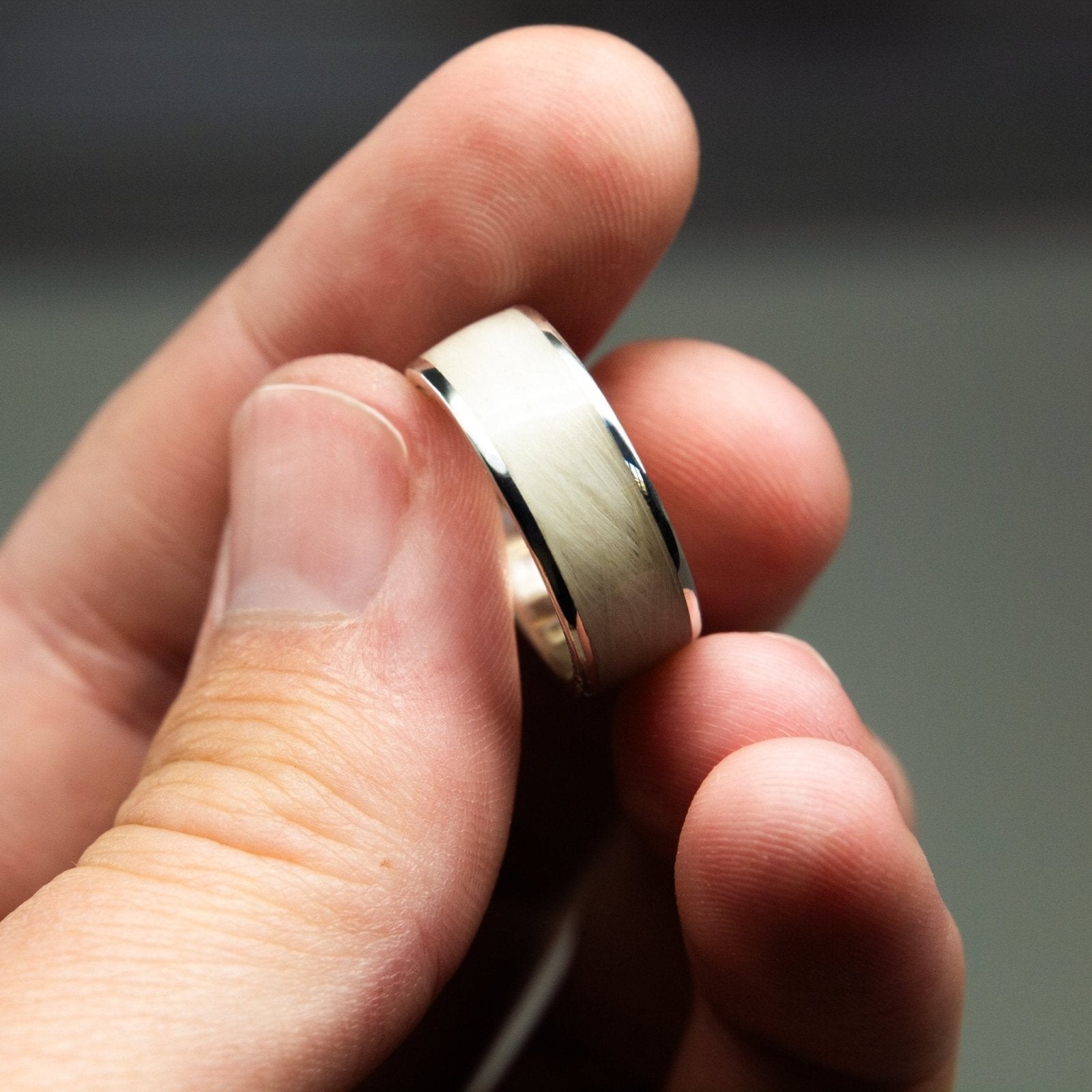 Pet Hair Keepsake Ring, Sterling Silver shown from another angle