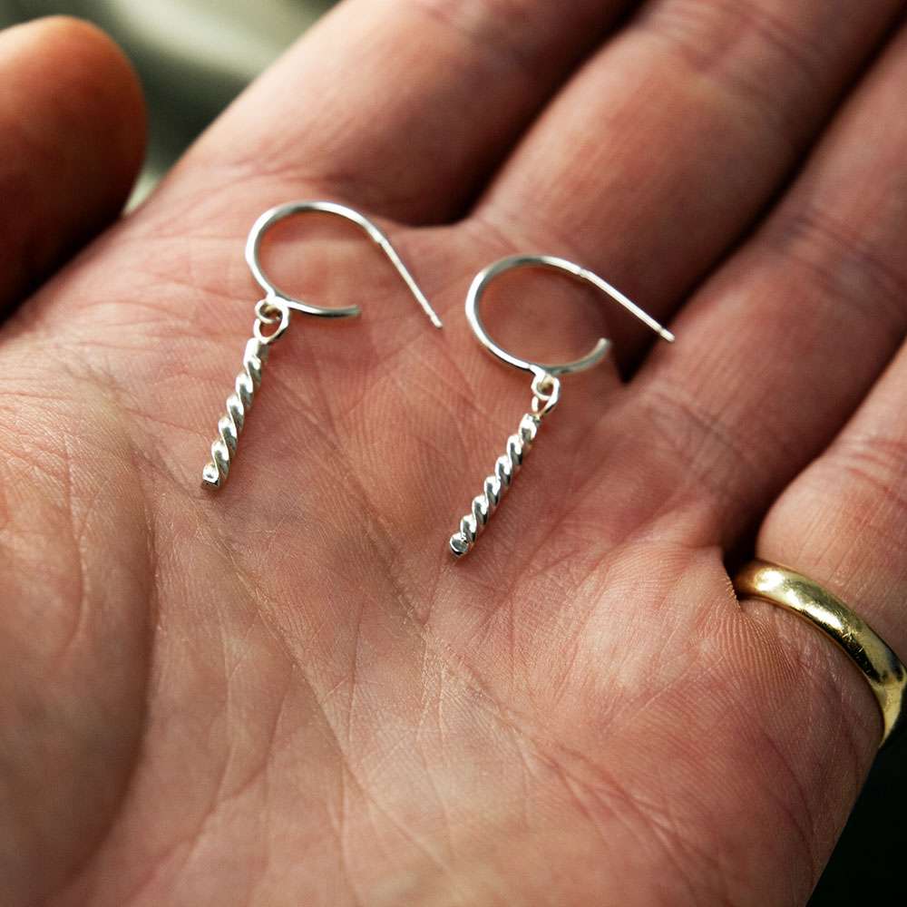 Spiralled Earrings on Semi Hoop - Fur & Forever