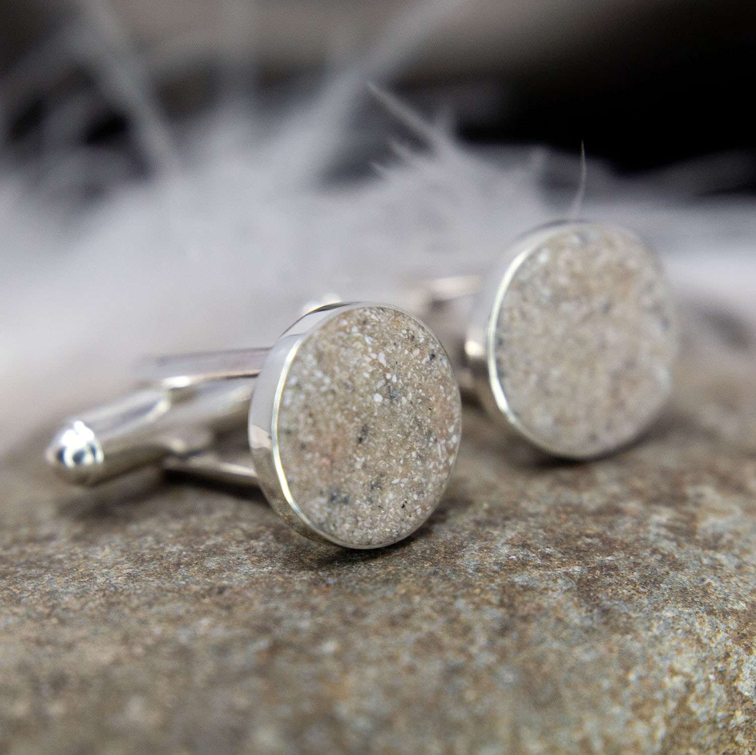Personalised Ashes Cufflinks, Sterling Silver main product photo