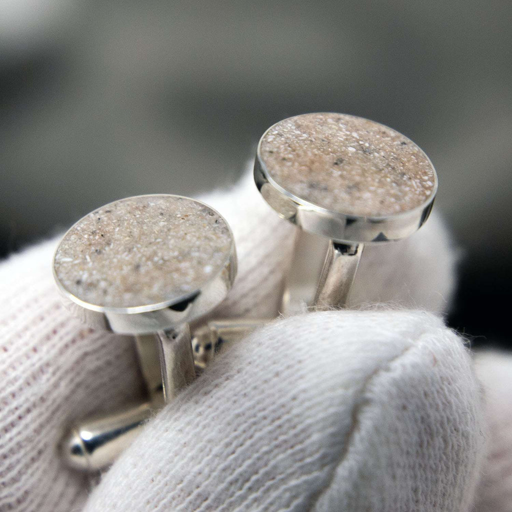 Sterling Silver Cremation Ashes Memorial Cufflinks - Fur & Forever