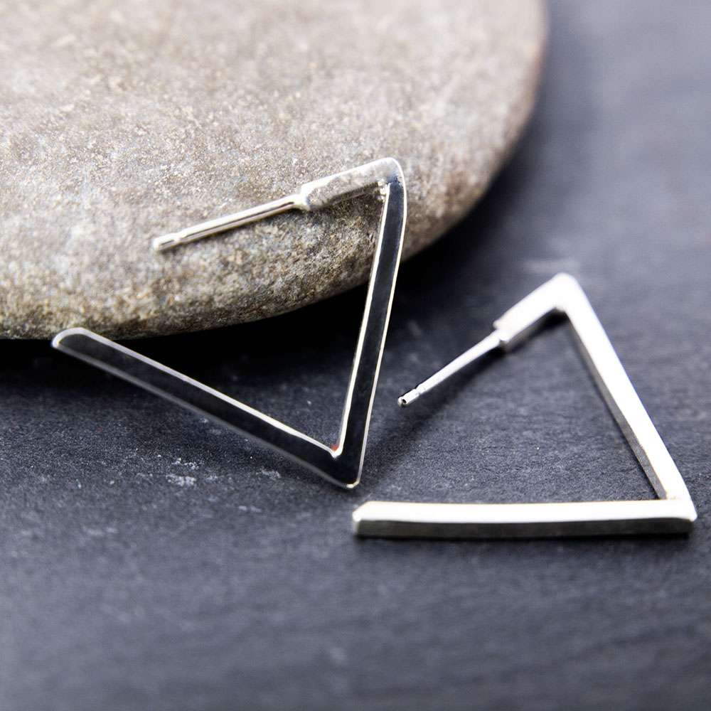 Triangle Geometric Mini Hoops - Fur & Forever